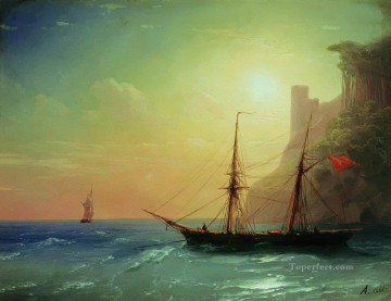 海岸 1861 ロマンチックなイワン・アイヴァゾフスキー ロシア Oil Paintings